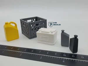 RC 1/10 Scale Milk Crate Combo Pack Coolant Oil Battery 3D Printed Miniature  - Picture 1 of 4