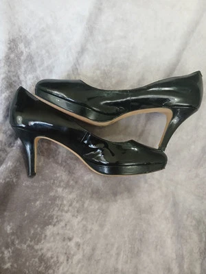 Vince Camuto Black Patent Leather Stiletto Pumps Shoes Women Size 9M Almond Toe - Image 1 of 4