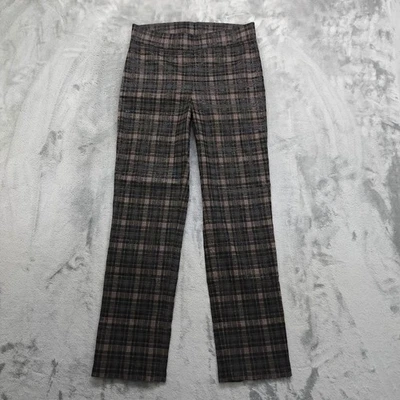 Pantalones Joseph Ribkoff para mujer 8 negros tostados metálicos a cuadros elásticos preppy Foto 1 de 4