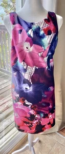 Vince Camuto mehrfarbig Blumen abstrakt ärmellos gefüttert Etuikleid Gr 14 - Bild 1 von 13