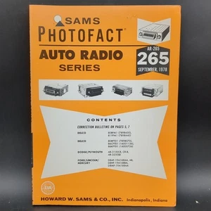 Sams Photofact Auto Radio Series AR-265 September 1978 - Picture 1 of 5