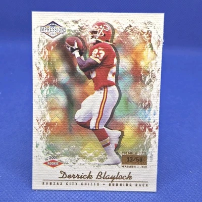 2001 Pacific Impressions Derrick Blaylock #176 Premiere Date #13/50 KC Chiefs - Image 1 of 2