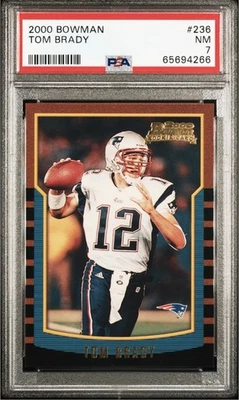 2000 Bowman Tom Brady #236 (RC) PSA 7 NM Rookie - Image 1 of 2