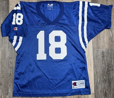 Camiseta Indianapolis Colts Peyton Manning #18 Niño Grande Campeón Azul De Colección  Foto 1 de 4