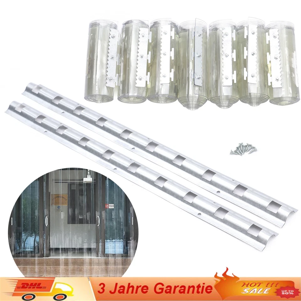 PVC Streifenvorhänge Lamellenvorhang für Industrie,Pferdestall Kuhstall 7 Stk - Bild 1 von 4