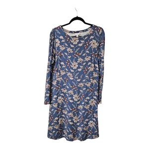 J. Jill Kleid Gr. M geblümt A-Linie Stretch L/S Midi - Bild 1 von 9