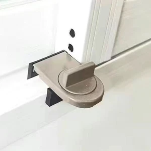 Cerradura de puerta corredera sin taladro seguridad infantil y limitador de ventana antirrobo marrón claro - Imagen 1 de 5