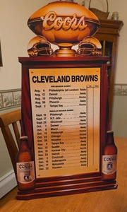 Vintage NFL 1989 Coors Cleveland Browns Cardboard Poster Schedule NEW 22X13 🏈 - Bild 1 von 4