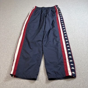 Vtg Kappa Pants Mens Medium Navy Blue Side Logo Stripe Track Athletic 90s Retro - Picture 1 of 8
