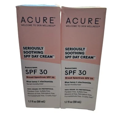 Acure Seriously Crema Calmante FPS 30 Día LOTE de 2, 1.7 Fl Oz NUEVA + REGALO GRATIS Foto 1 de 4