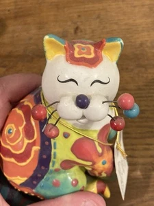 Whimsiclay Fancy Felines By Amy Lacombe Cat Figure Samantha - Picture 1 of 5