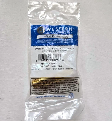 Western Enterprises in Line Check Valve CVF-4M NPT CV 1/4" Female x 1/4" Male - Image 1 of 3