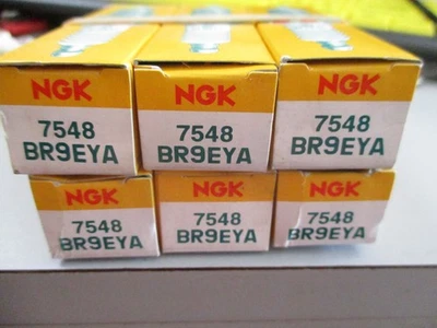 NEW NGK VINTAGE  R SPARK PLUGS- 7548-BR9EYA  PACK OF 6  NOS RARE - Image 1 of 4