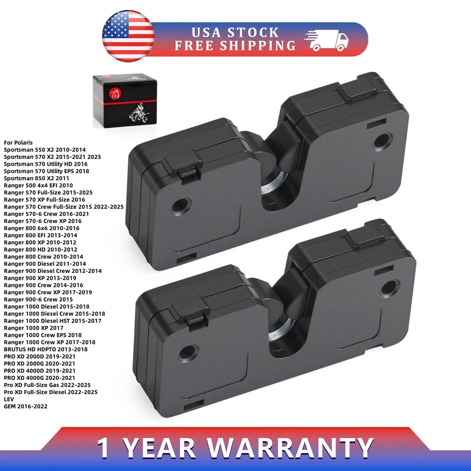 Par de pestillos de puerta trasera para Polaris Ranger 1000/Crew 1000 diésel 2015-2018 Foto 1 de 4