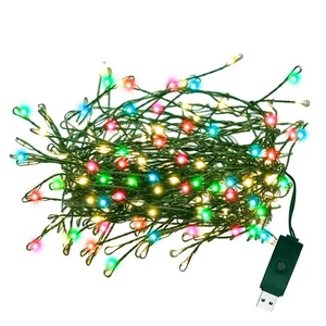 Luces de Navidad Alimentadas por USB, Impermeable Verde Oscuro Cobre Cable Hada Luz S... - Imagen 1 de 6