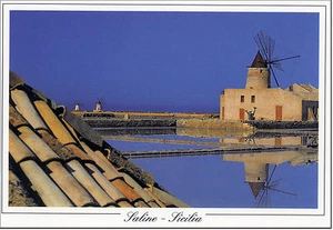 AK SIZILIEN POSTKARTE SICILY MARSALA SALINE ETTORE E INFERSA - Bild 1 von 1