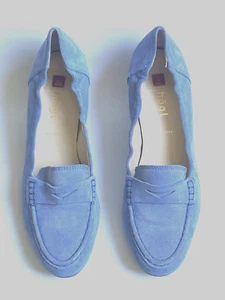 HOGL Softline Azul Claro Gamuza Sin Cordones Universitarios Mocasines Tacones Medianos Zapatos Reino Unido 6 - Imagen 1 de 7