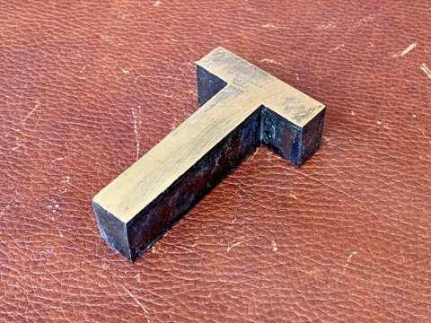 Letter T Vintage 1980's Metal Letters Made in Europe Initial Hand Made 3D Cover
