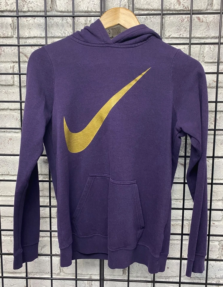 Sudadera con Capucha Nike Therma Fit Niñas/Jóvenes Talla XL Púrpura con Swoosh Dorado Foto 1 de 4