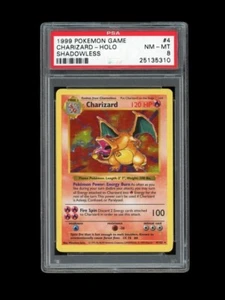 Pokemon PSA 8 NM-MINT Charizard Shadowless Base Set 1999 Holo Card 4/102 - Picture 1 of 2