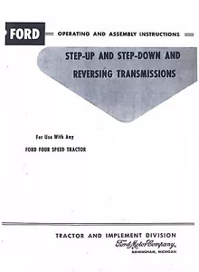 FORD Step Up Down Reverse Transmission Operators Manual - Picture 1 of 1