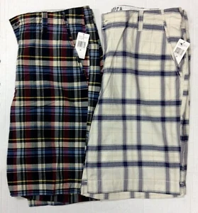 1 Nautica Jeans Co Plaid Shorts NJC.99 Series Cotton Mens White 38 red blue 36 - Picture 1 of 15