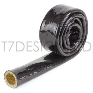 Manga protectora contra fuego de silicona/fibraglass de 10 mm negra 0,5 m - Imagen 1 de 4
