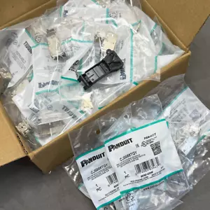 Neu 50 Stck. Panduit CJS688TGY Mini-Com Cat 6 geschirmt RJ45 TG Buchse Modul schwarz - Bild 1 von 13