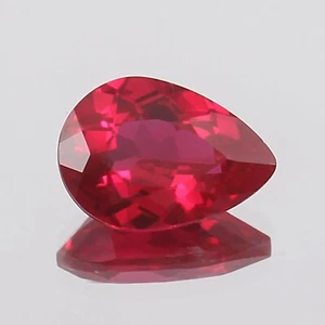 AAA Natural Flawless Blood Red Mozambique Ruby Loose Pear Gemstone Cut 10x7 MM - Picture 1 of 4