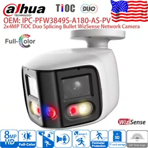 Dahua Compatible 8MP Panoramic IP Camera 4K Dual-Lens TiOC Bullet 2-way Talk - Picture 1 of 16