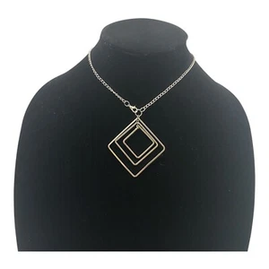Moderne geometrische diamantförmige Anhänger Mode Halskette 14,5 Zoll Kette - Bild 1 von 2