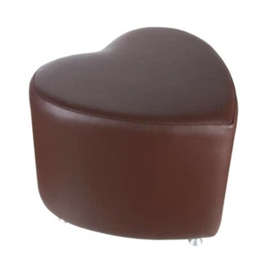 Sitzhocker Kaikoon - Sitzwürfel Herzform Braun mit Aluminium Gleiter - Bild 1 von 4