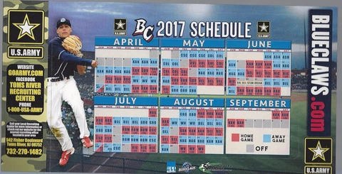 lakewood blueclaws magnetic schedule 2017 season 17 sga promo claws jersey shore Cover