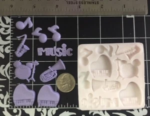 Musical instruments silicone mold for Fondant-resin-handcrafts-polymer clay-wax - Picture 1 of 5