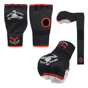 TG Muay Thai Boxen Fight Gel gepolsterte innere Handschuhe mit Handwickeln - MMA innen - Bild 1 von 8