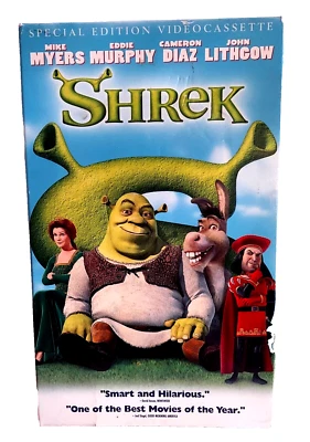 Shrek VHS 2001 Big Box Special Edition Dreamworks PG VCR Funny Animated Movie - Image 1 of 2