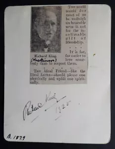 Richard King Huskinson AUTOGRAFO BRITANNICO CON AMICI SILENZIOSI 1925 AUTOGRAFO FIRMATO - Foto 1 di 2
