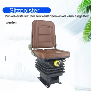 Universal New Suspension Seat Tractor Dumper Forklift Mower Digger Brown - Picture 1 of 12