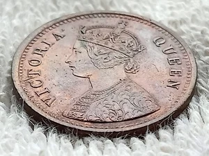 BRITISH INDIA 1862 QUEEN VICTORIA 1/2 PICE RARE COPPER COIN - Picture 1 of 3