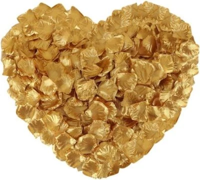 1000 PCS Artificial Silk Flower Gold Rose Petals for Weddings, Parties, & Decor - Image 1 of 4