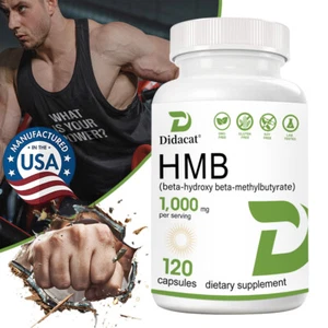 Suplemento HMB 1000Mg - Quemador de Grasa, Construye Músculo y Fuerza, Mejora el Rendimiento - Imagen 1 de 11
