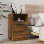 Bedside Cabinet Smoked Oak Engineered Wood