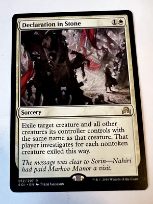 MTG Magic The Gathering Shadows Over Innistrad Declaration in Stone Rare LP - Image 1 of 2