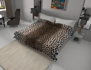 Solaron Blanket throw Thick Ultra Fine Polyester Mink Plush Leopard Heavy Weight - Picture 1 of 19