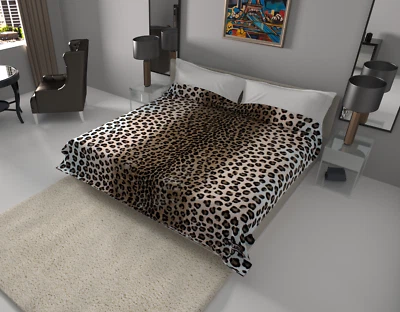 Solaron Blanket throw Thick Ultra Fine Polyester Mink Plush Leopard Heavy Weight - Image 1 of 4