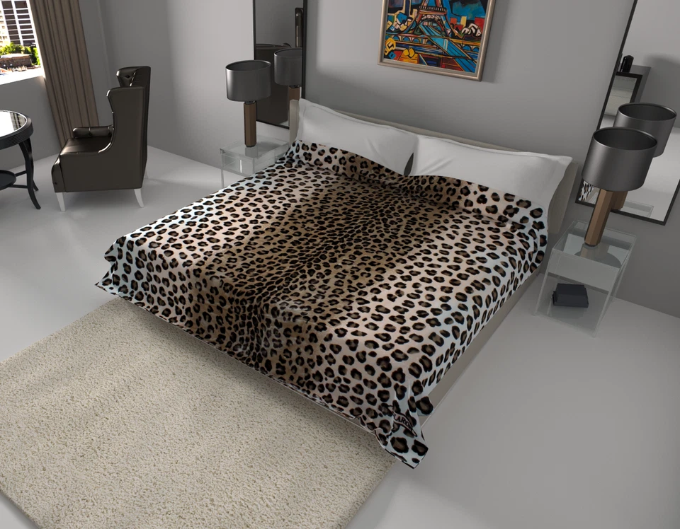 Solaron Blanket throw Thick Ultra Fine Polyester Mink Plush Leopard Heavy Weight - Image 1 of 4