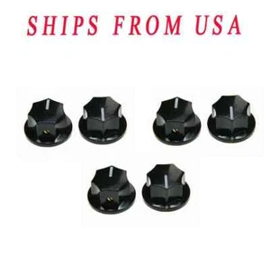 6x Guitar 1/4" Mini MXR Style AMP Knobs Effect Pedal Knob with Set Screw Black - Picture 1 of 4