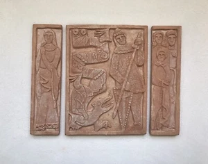 Vintage Terracotta Pictoral Plaques - Picture 1 of 12