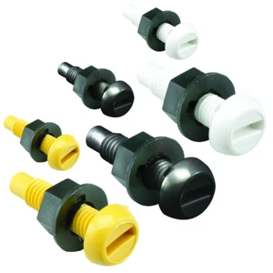 Yellow Black White Plastic Number Plate Screws Nuts Bolts Fixings Fittings Fixer - Picture 1 of 4