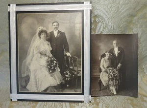 Pair of Antique Original Wedding Photographs - Picture 1 of 4